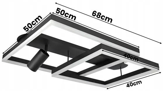 LED mennyezeti lámpa LED/38W/230V + 1xGU10/30W fekete