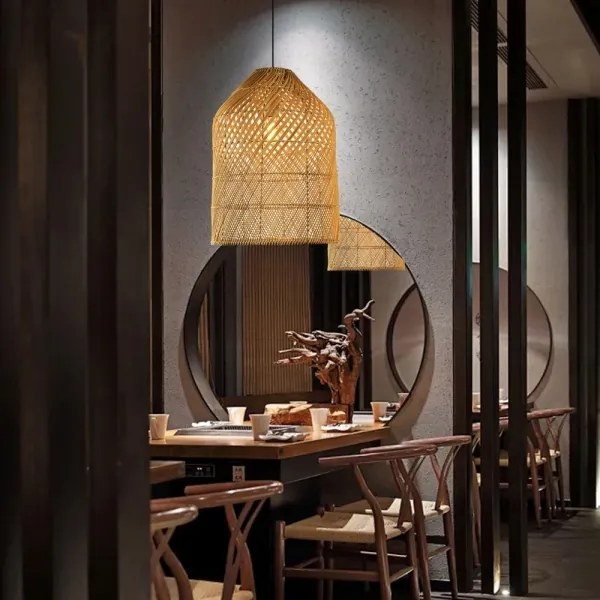 Immax 08259L - Csillár zsinóron PELO 1xE27/40W/230V átm. 35 cm rattan