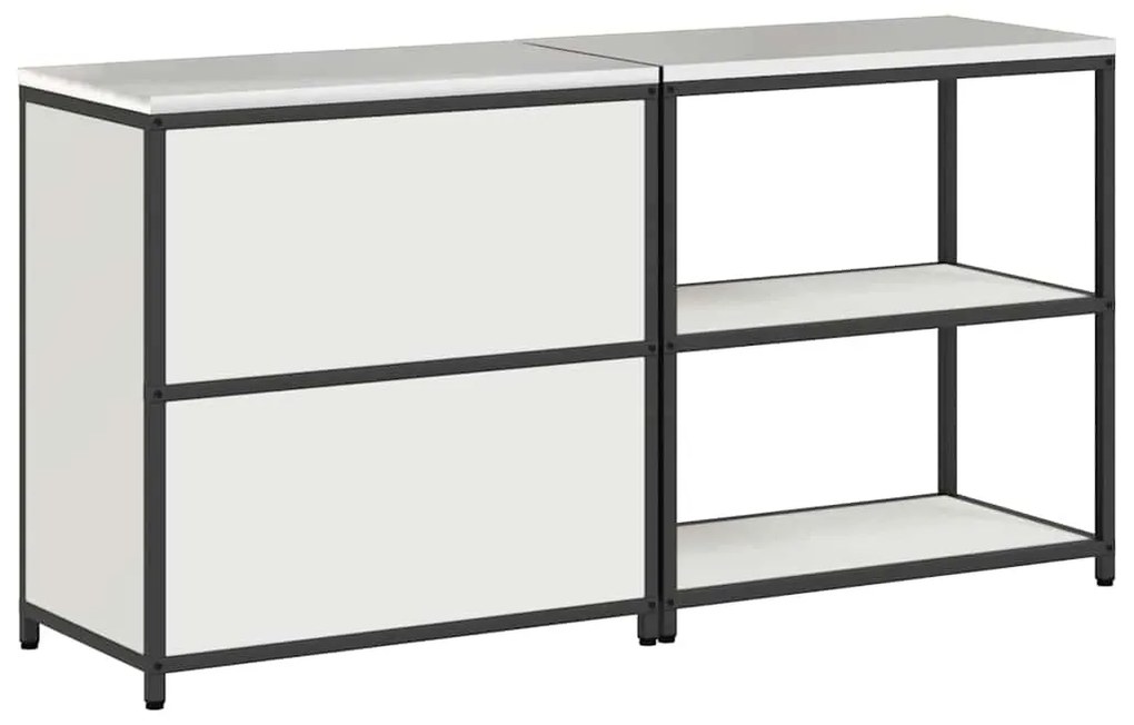 Konyhai Tároló Készlet polcokkal 2 pcs Fehér 180 x 50 x 92 cm