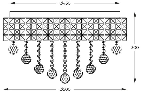Zuma Line 19027-L - Mennyezeti lámpa CAPRI 9xG9/25W/230V króm