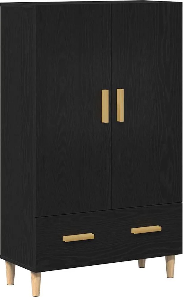 vidaXL Magasfiú fiókkal Fekete tölgy 70 x 31 x 115 cm Faanyag