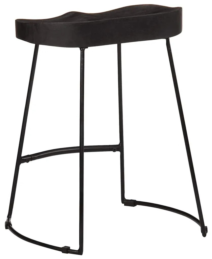 bárszékek 2 db Fekete 46x38x52 cm tömör fa Mango