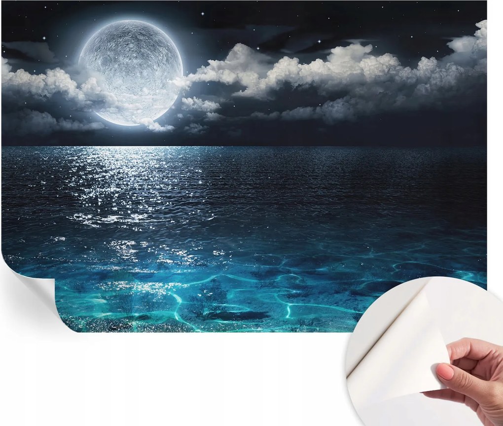 Öntapadós Dekoratív Fotótapéta Hálószobába Éjszakai tenger 152x104 cm
