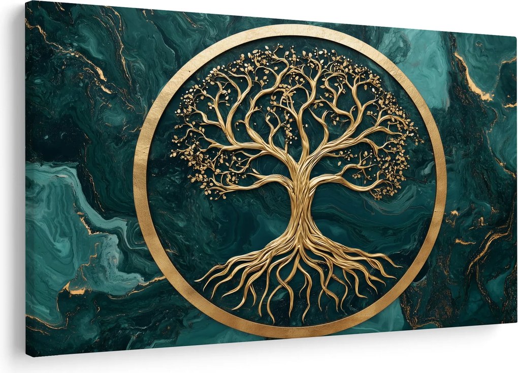 Kép – Márványban lévő arany életfa (90x60 cm)