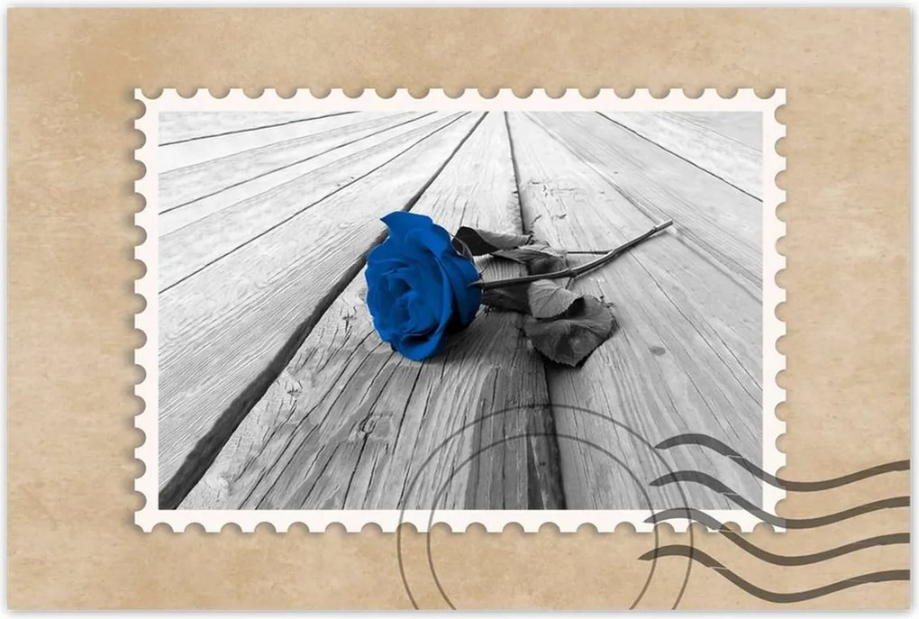 Poszterek 60x40 Kék rózsa a hídon