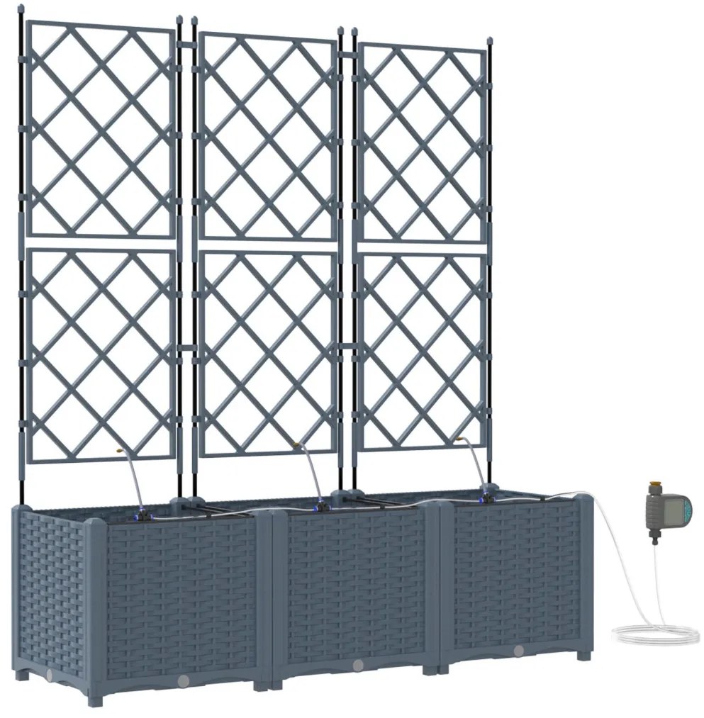 Kerti ültetők Világosszürke 120 x 40 x 142 cm Acél