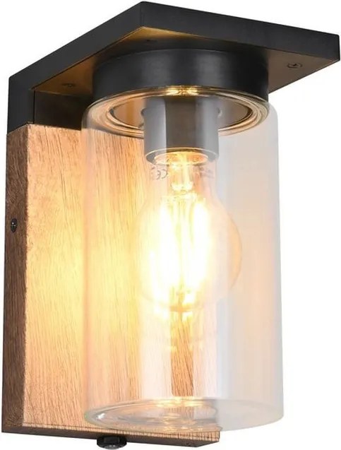 TRIO 211660135 ARDILA Modern Kültéri Fali Lámpa Sötét Fa, Világos Fa E27 IP44