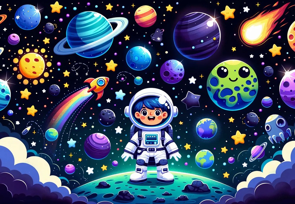 Fotótapéta - Vidám univerzum (147x102 cm)