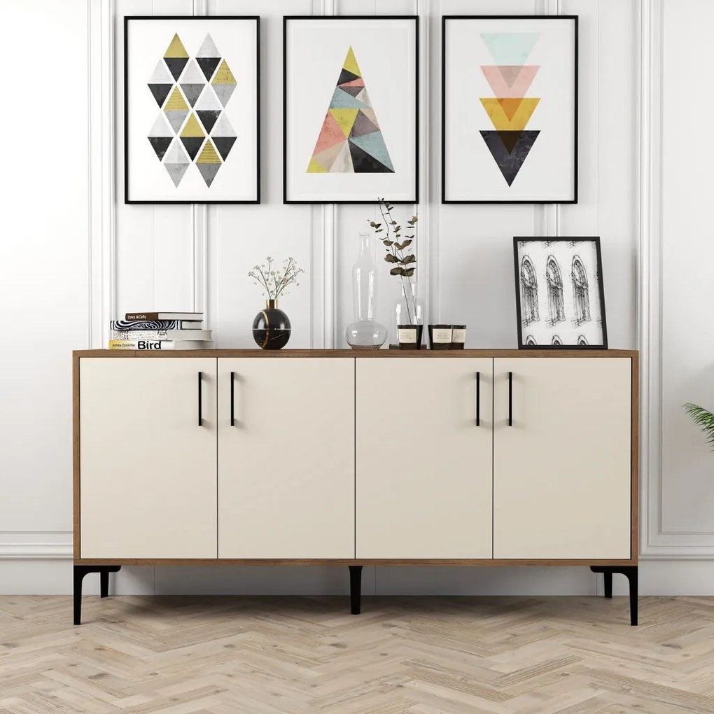 Kiev komód, dió-krém, 160 cm