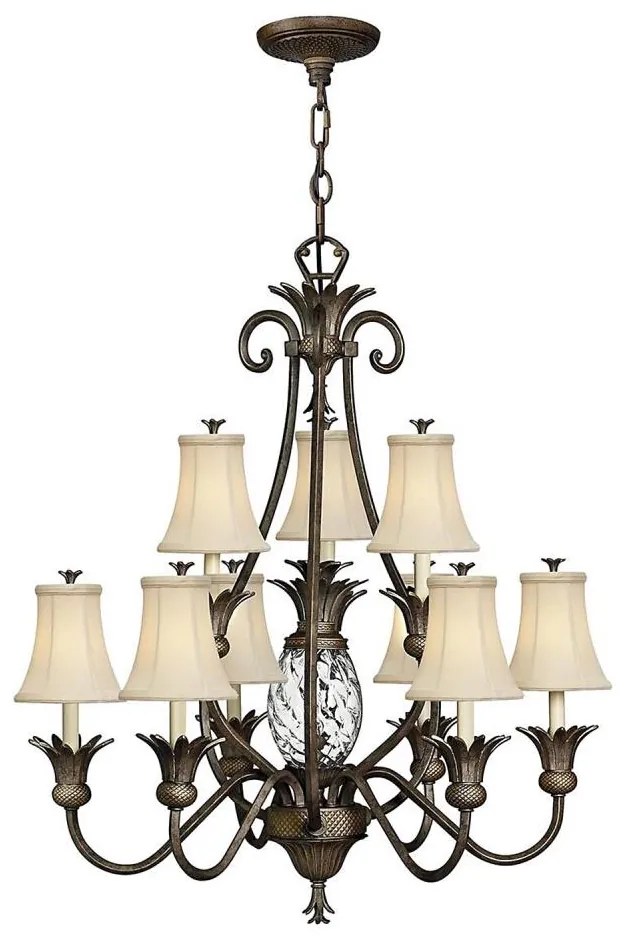 Hinkley HK-PLANT10-PZ - Csillár láncon PLANTATION 10xE14/40W/230V bronz