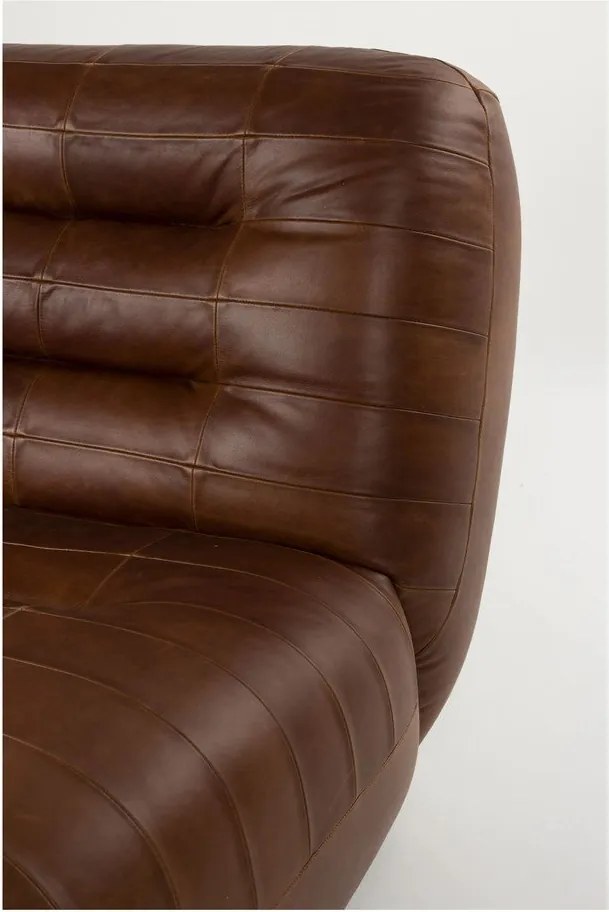 Barna bőr fotel Wyatt – Dutchbone