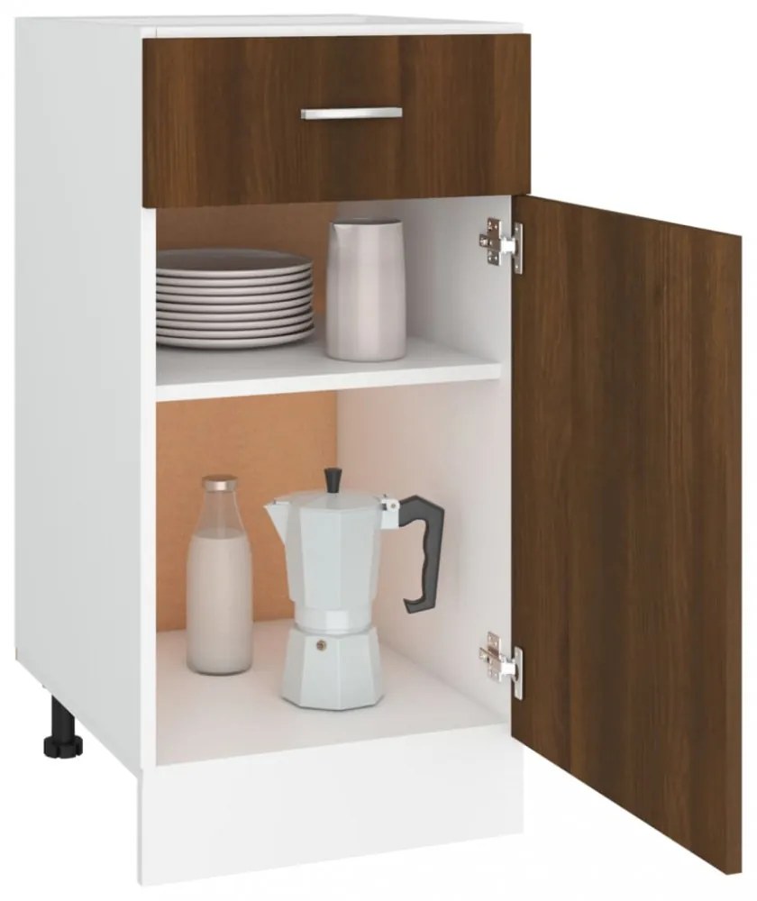 “Lyon” barna tölgyszínű szerelt fa fiókos alsószekrény