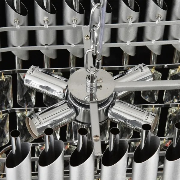 Brilagi - Láncos csillár ECLIPSE 10xE14/10W/230V 78x28 cm ezüstszínű