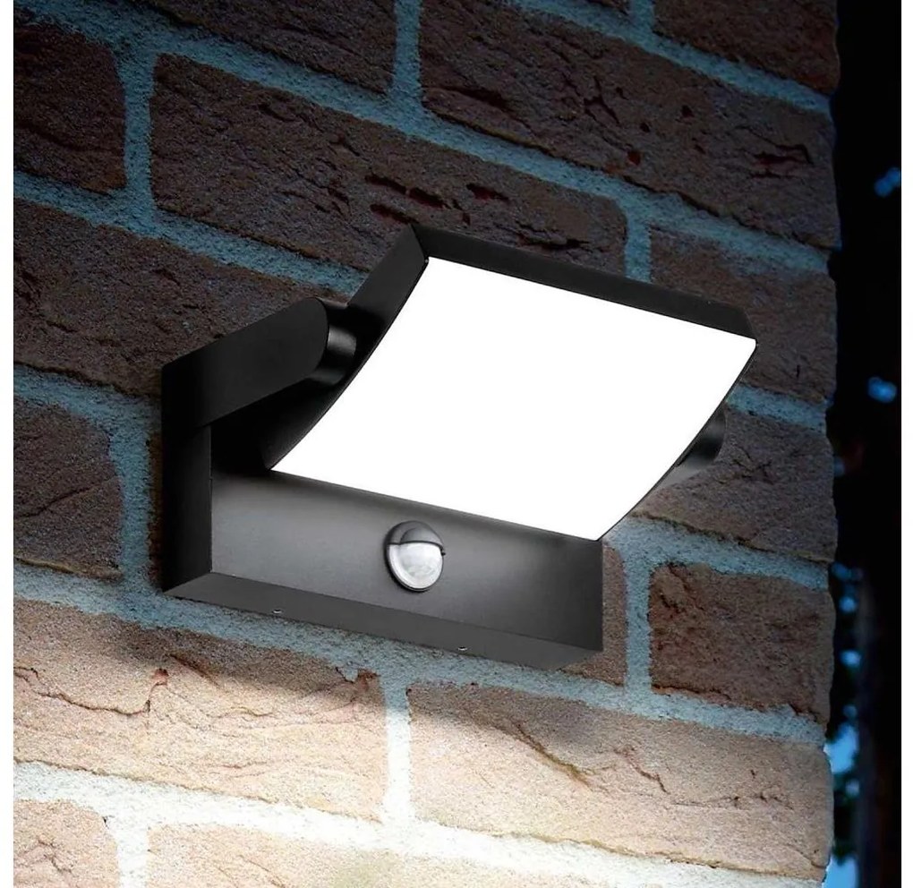 Ideal Lux -LED Kültéri fali lámpa érzékelővel SWIPE LED/21W/230V CRI 90 IP54 fekete