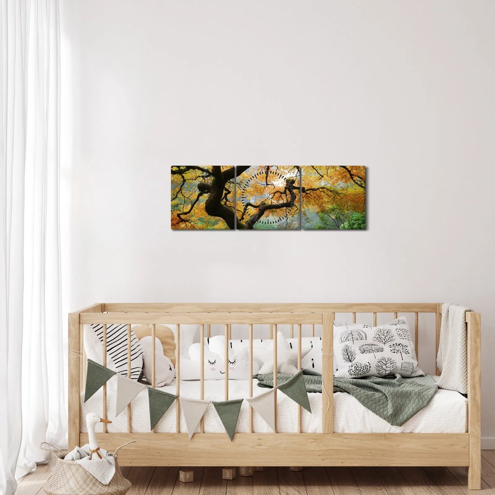 Egy sárga japán juhar képe, Portland, Oregon (órával) (90x30 cm)