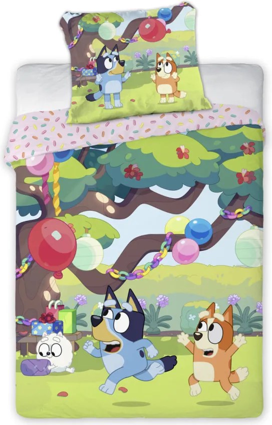 Bluey Garden Party gyerek, ovis ágyneműhuzat 100×135cm, 40×60 cm