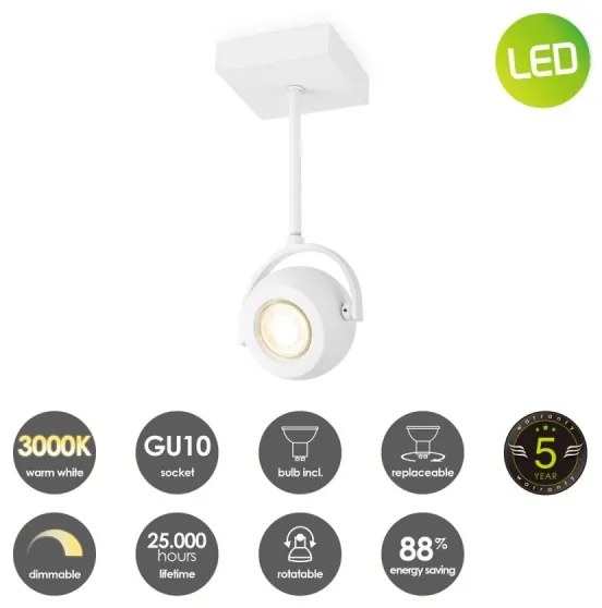 LED Dimmelhető spotlámpa NOP 1xGU10/5,8W/230V fehér