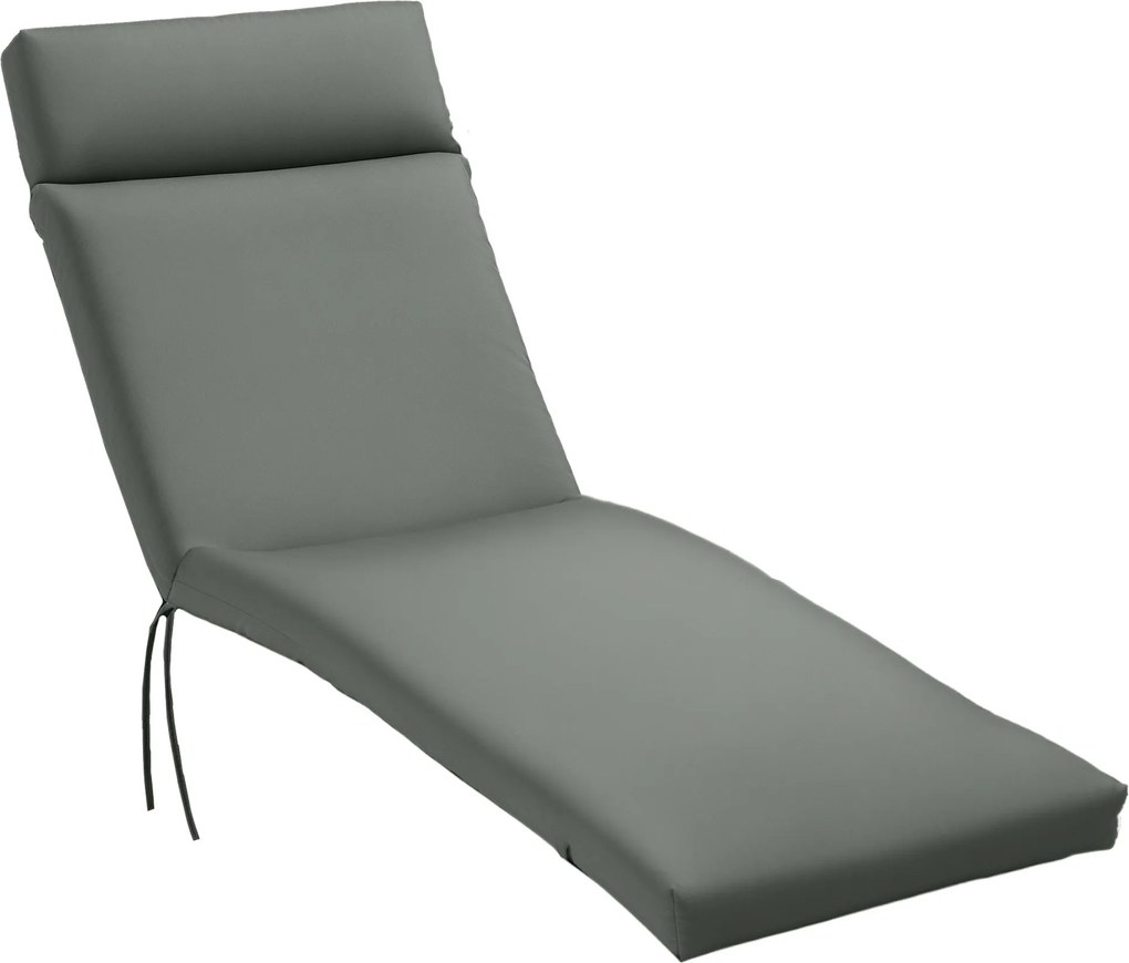 Outsunny Napernyő Párna Napernyő Pad Kert Párnázás Borító Poliészter Sötétszürke 196 x 55 x 8 cm | Aosom