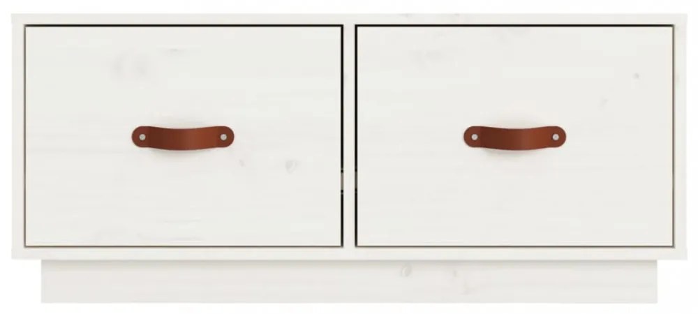 fehér tömör fenyőfa TV-szekrény 80 x 34 x 35 cm