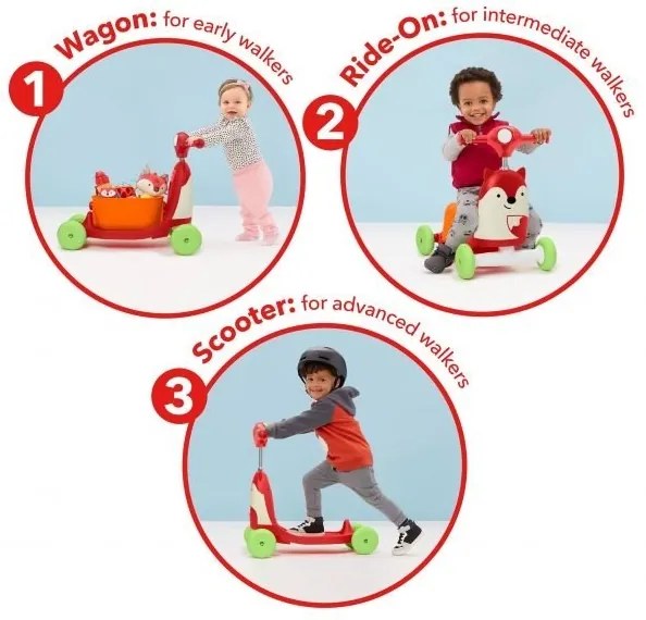 Skip Hop - Tolós bicikli 3in1 ZOO róka 3xAAA