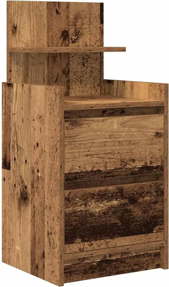 vidaXL antik fa színű éjjeliszekrény 2 fiókkal 38x34x80 cm