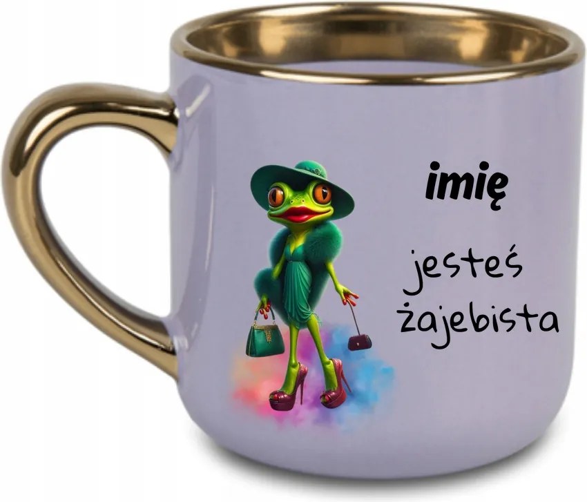 Elegáns bögre „Békás vagy név" Születésnapi ajándék 400 Lila