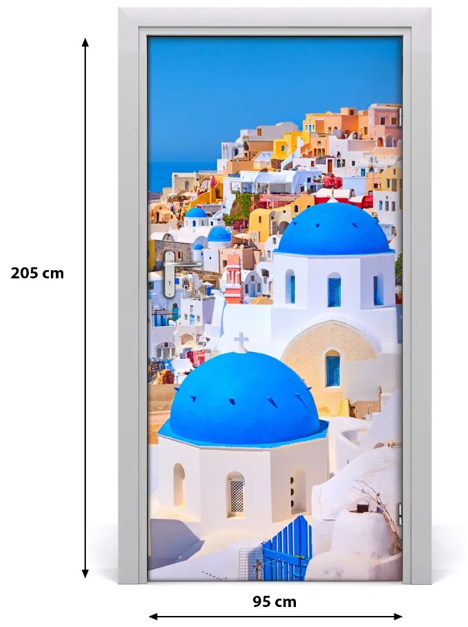 Poszter tapéta ajtóra Város Santorini 95x205 cm