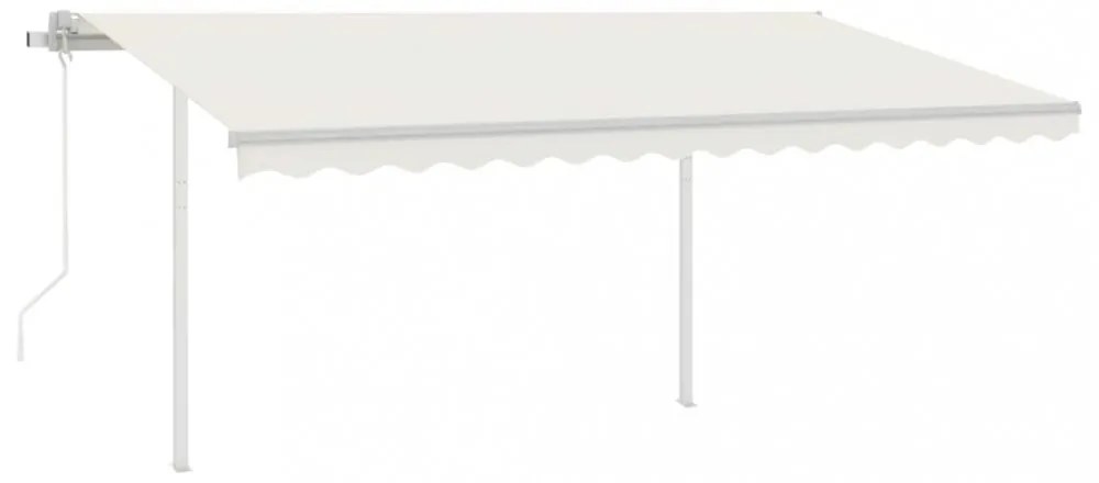 krémszínű automata szélérzékelős és LED-es napellenző 4 x 3,5 m