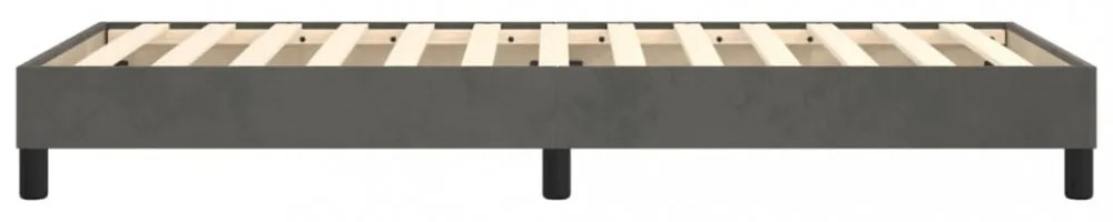 sötétszürke bársony rugós ágykeret 90x190 cm