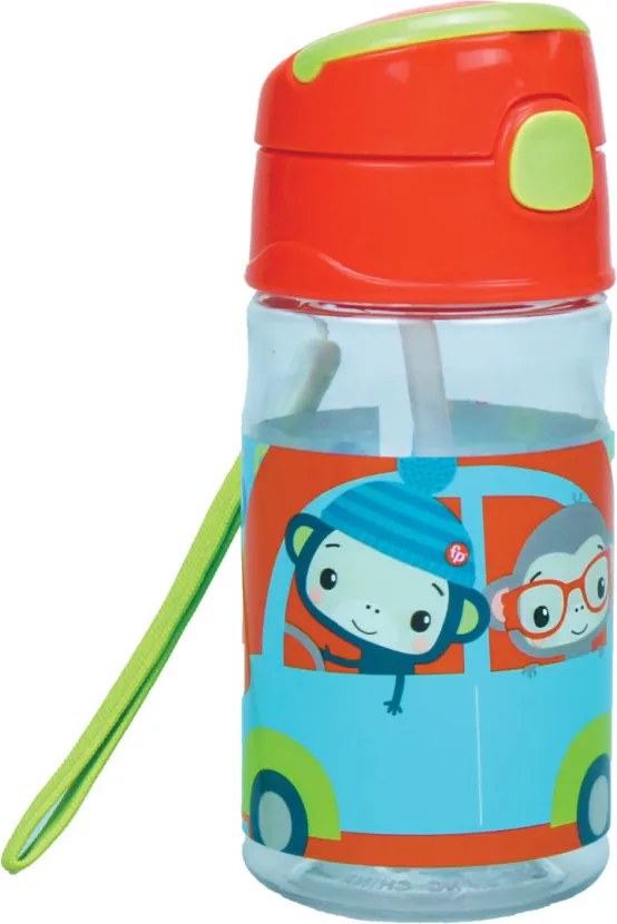 Fisher-Price Animals Car műanyag szívószálas kulacs akasztóval 350 ml