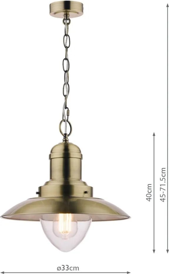 LAURA ASHLEY 3727705-Q CORBRIDGE Függesztett Lámpa Antik Sárgaréz E27 IP20