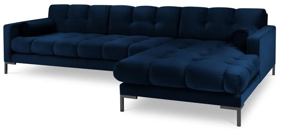 Bali sötétkék bársony sarokkanapé, jobb oldali - Cosmopolitan Design