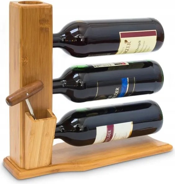 Bambusz bortartó állvány 3 palackhoz bortartó állvány Gr162