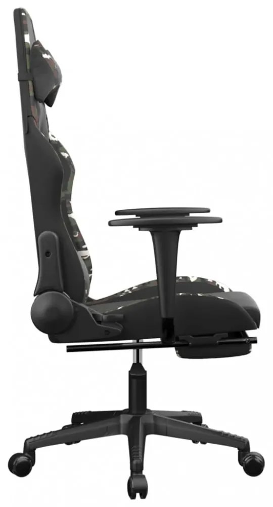 vidaXL fekete és terepszínű műbőr játékszék lábtartóval