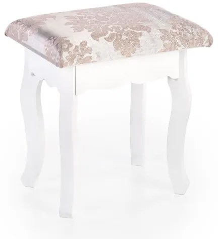 Öltözködő asztal SARA 80x130 cm + stool 45x37 cm fehér