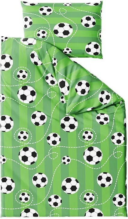 Polipamut ágyneműhuzat FOOTBALL TIME POLY zöld Ágyneműhuzat mérete: 70 x 90 cm | 140 x 200 cm