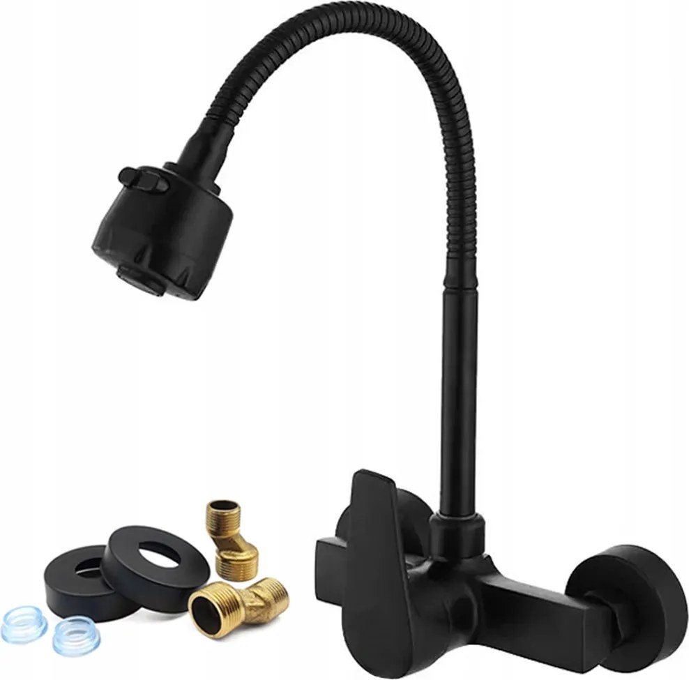 Flexibilis Fekete Konyhai Mosogató Csaptelep Két Funkcióval