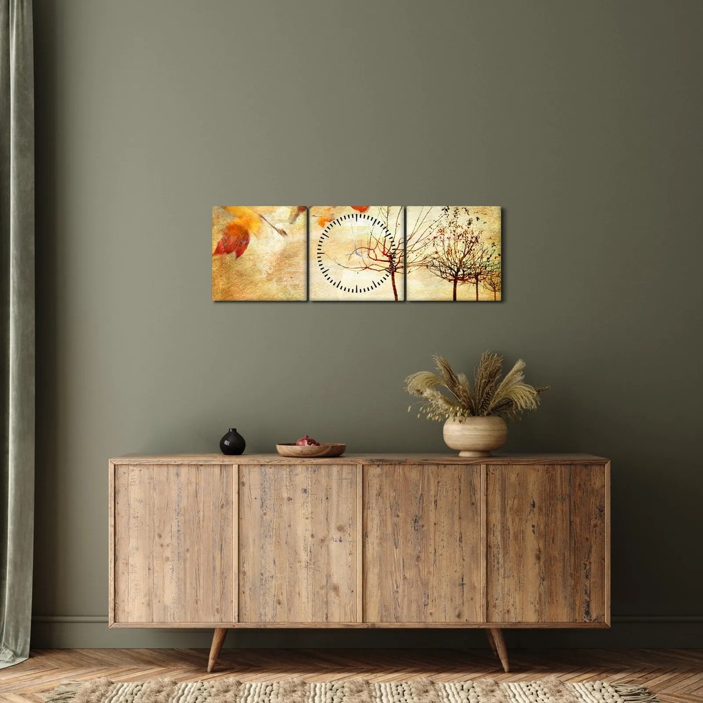 Kép - őszi hangulat (órával) (90x30 cm)