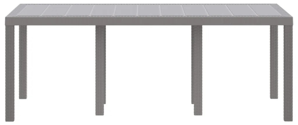 Kerti Asztal Világosszürke 200x100x73 cm Polyrattan