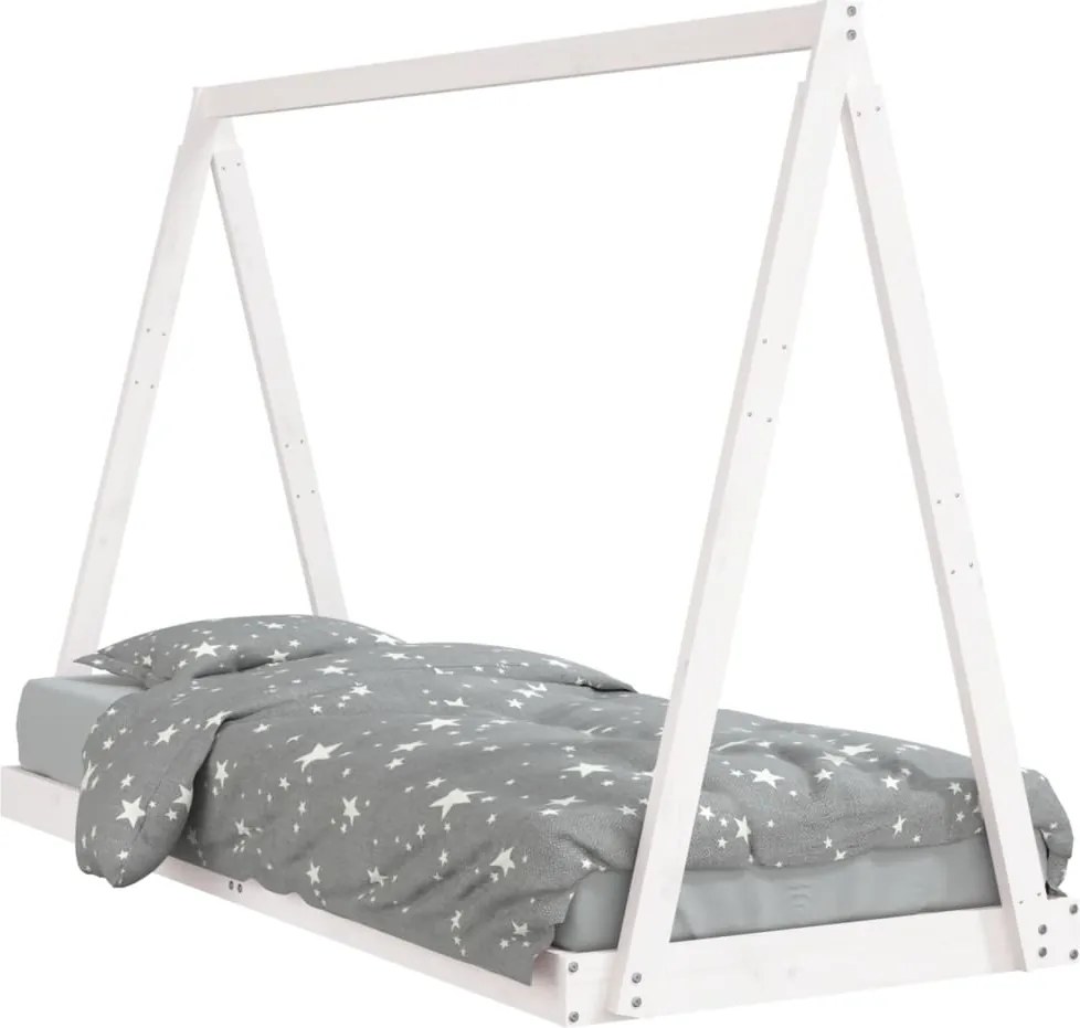 vidaXL fehér tömör fenyőfa gyerekágykeret 80 x 200 cm