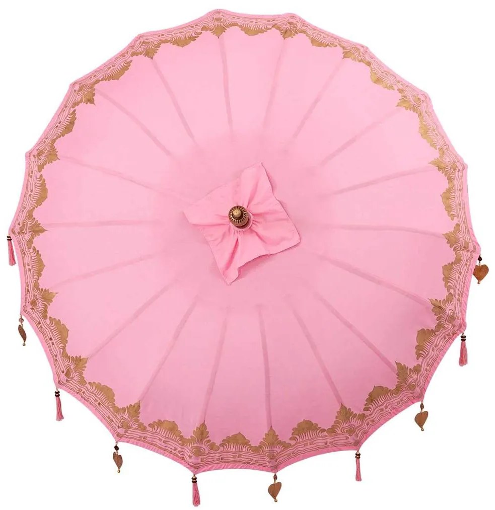 Balinéz Napernyő 260 Rózsaszín 180-190 cm Pamut és tömör fa