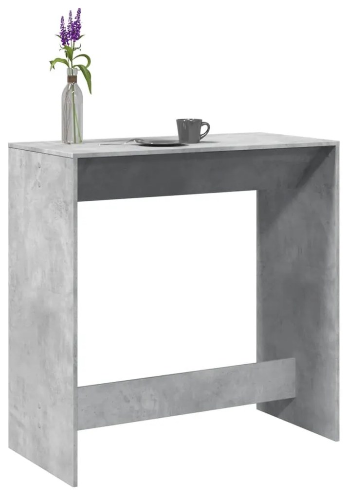 betonszürke szerelt fa bárasztal 102 x 50 x 103,5 cm