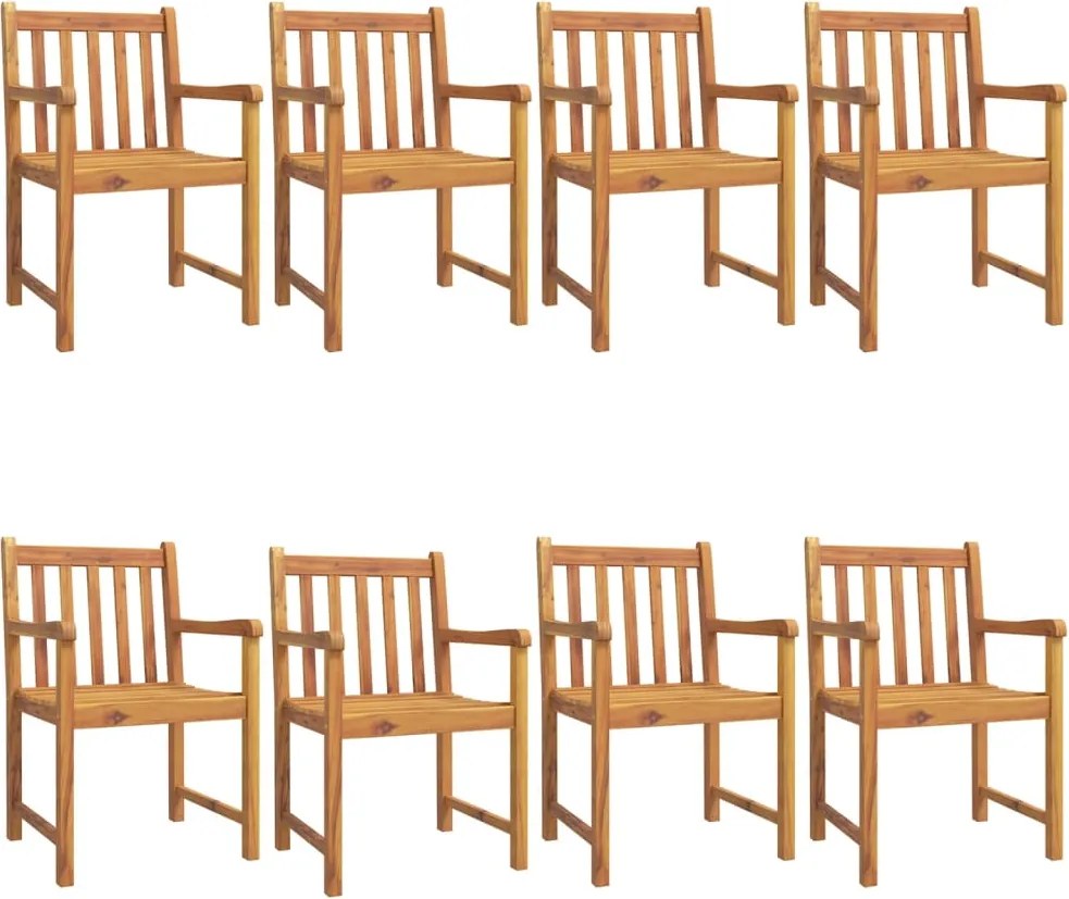 vidaXL 8 db tömör akácfa kerti szék 56 x 55,5 x 90 cm