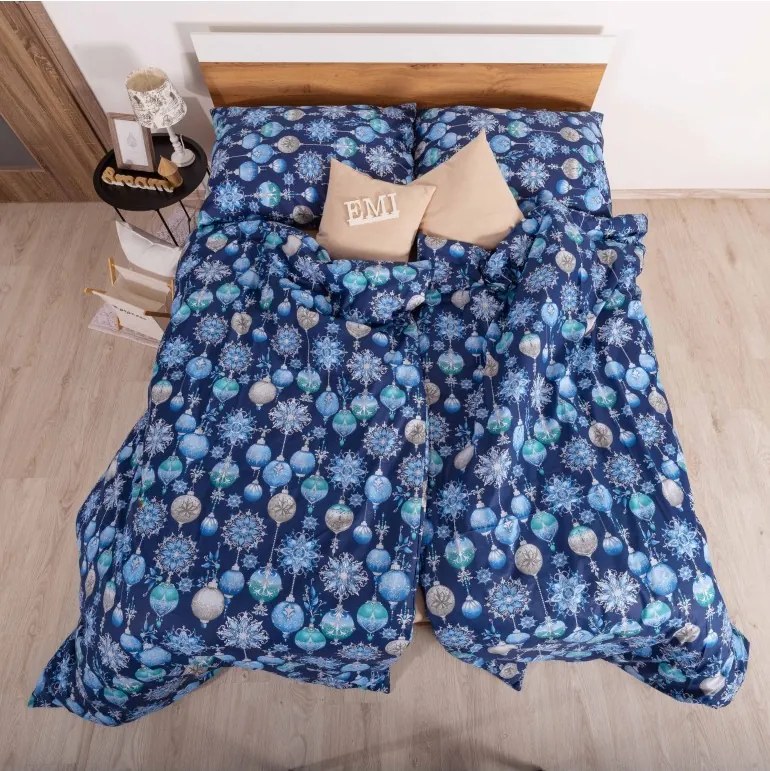 EMI Magic blue karácsonyi pamut ágyneműhuzat