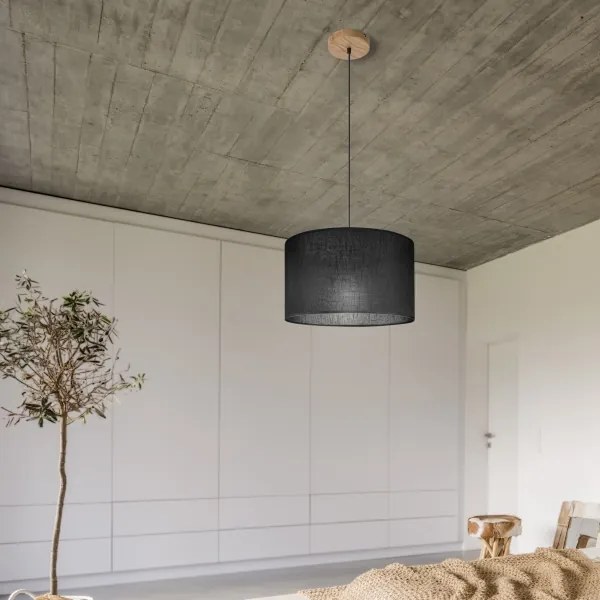 Brilagi - LED Csillár zsinóron ANTHONY 1xE27/60W/230V tölgy/fekete