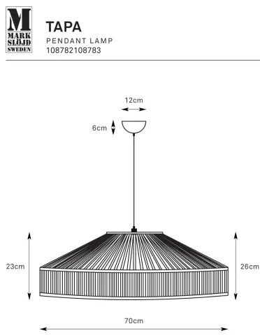 Markslöjd 108783 - Csillár zsinóron TAPA 1xE27/40W/230V bézs/bambusz