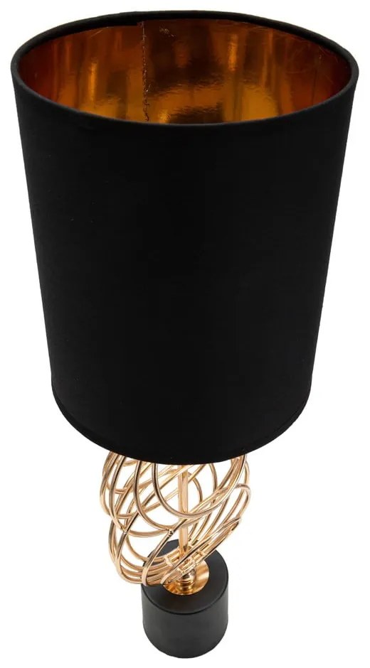 Fekete-aranyszínű asztali lámpa textil búrával (magasság 58,5 cm) Circly – Mauro Ferretti