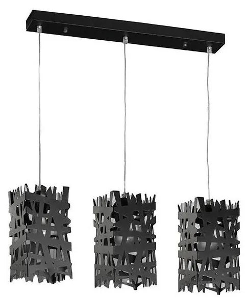 ONLI - Csillár zsinóron FORESTA 3xE27/15W/230V fekete