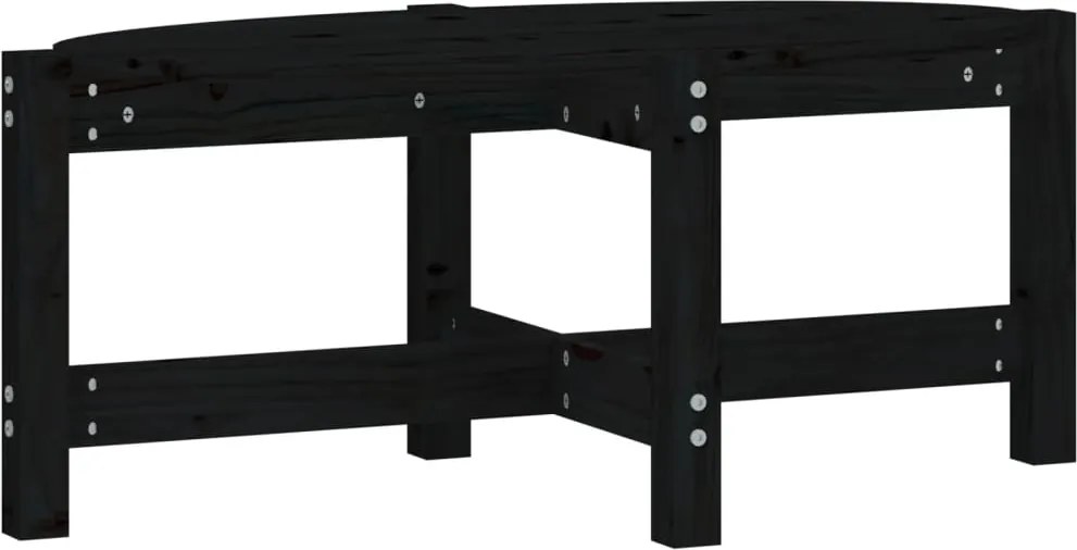 vidaXL fekete tömör fenyőfa dohányzóasztal 87 x 48 x 35 cm