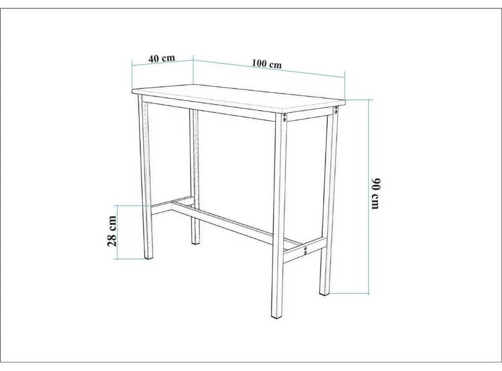 Mola Black bár asztal
